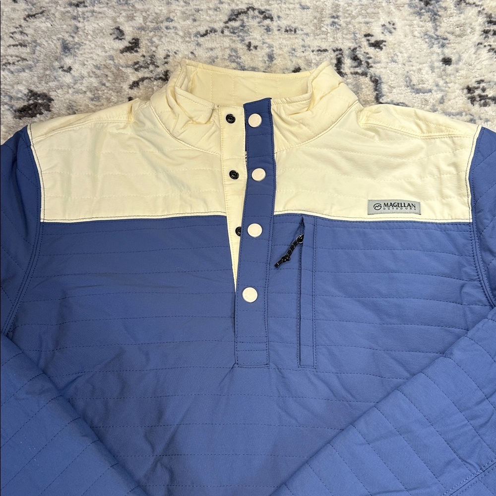 Magellan Outdoors Men’s Campfire Insulated Snap Pullover Blue L NWT - Picture 2 of 7